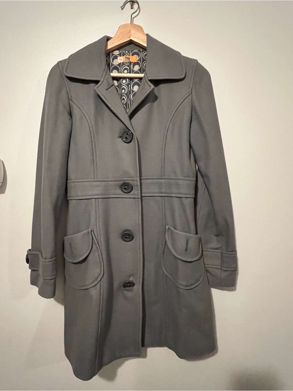 Women's XS Tulle Gray Wool-Blend Coat